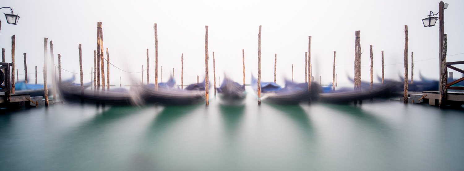 Gondolas in Venice Time captured